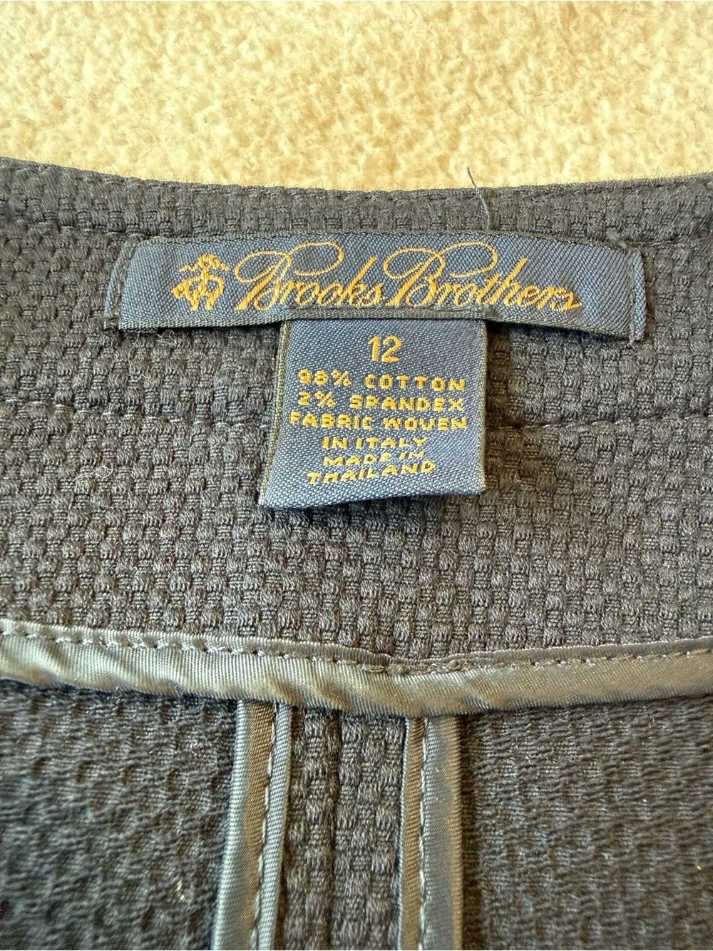 Brooks Brothers Textured Cotton Blazer Sweater Blazer Skirt Set Size 12 Career - Picture 15 of 16